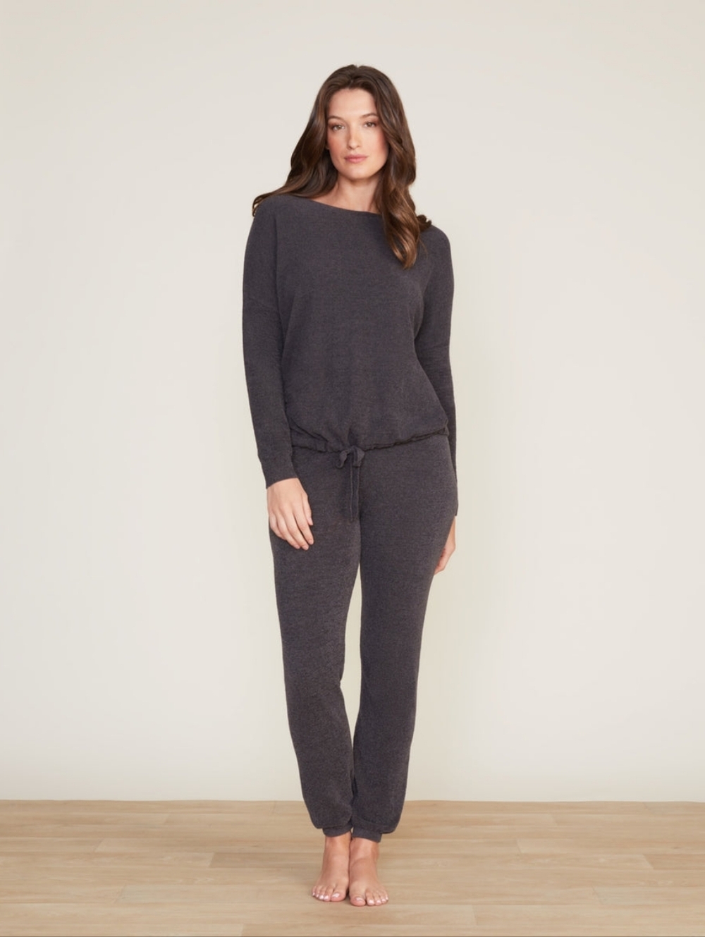 Barefoot Dreams Ultra Lite Slouchy Pullover And Track Pant Carbon Size Large